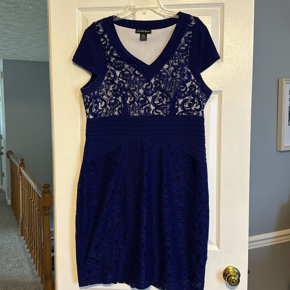Special Occasion Lace Dress 1X Cobalt Blue